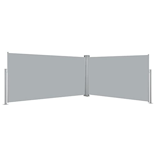 Higsose Ausziehbare Seitenmarkise 160x600 cm Grau Sichtschutz Balkon Sichtschutz Garten Sichtschutz Terrasse Markise Balkon Windschutz Terrasse Stilvolle Seitenmarkise von Higsose