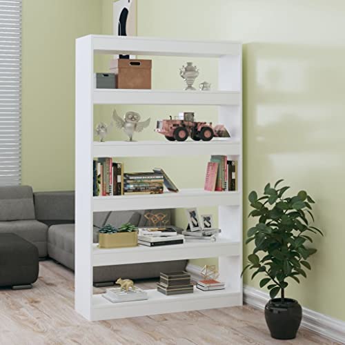 Higsose Bücherregal/Raumteiler 100x30x166 cm Holzregal Bücherregal Holz Regal Schmal Raumteiler Holz Standregal Holz Bookshelf Wohnzimmer Regal Standregal Bücherregal Vielseitige Regal Weiß von Higsose