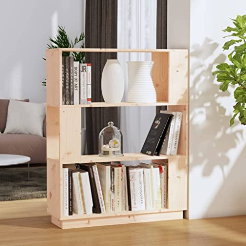 Higsose Bücherregal/Raumteiler 80x25x101 cm Vitrinenschrank Raumteiler Holz Standregal Holz Bookshelf Wohnzimmer Regal Standregal Bücherregal Vielseitige Regal Regal Schmal Massivholz Kiefer von Higsose