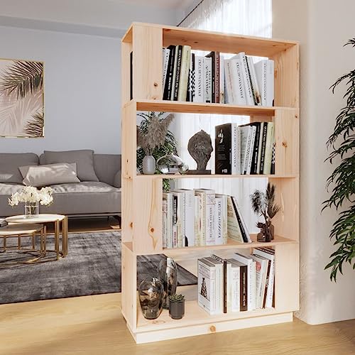 Higsose Bücherregal/Raumteiler 80x25x132 cm Standregal Bücherregal Vielseitige Regal Schmal Vitrinenschrank Raumteiler Holz Standregal Holz Bookshelf Wohnzimmer Regal Massivholz Kiefer von Higsose