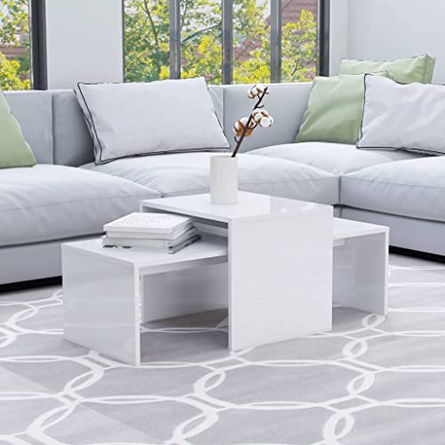 Higsose Couchtisch-Set aus Holz Beistelltisch Couchtisch mit Stauraum Wohnzimmertisch Sofatisch Telefontisch Hochglanzweiß 100 x 48 x 40 cm Higsose Couchtisch-Set aus Holz Beistelltisch Couchtisch mit Stauraum Wohnzimmertisch Sofatisch Telefontisch Hochglanzweiß 100 x 48 x 40 cm von Higsose