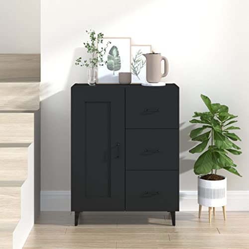 Higsose Komoda Kommode Schränke Sidboard 69,5x34x90 cm Eisengriff Buffets Komodenschrank Kommode Sideboard Bedroom Chest of Drawers Livarno Kommode Schubladenschränke Schwarz von Higsose