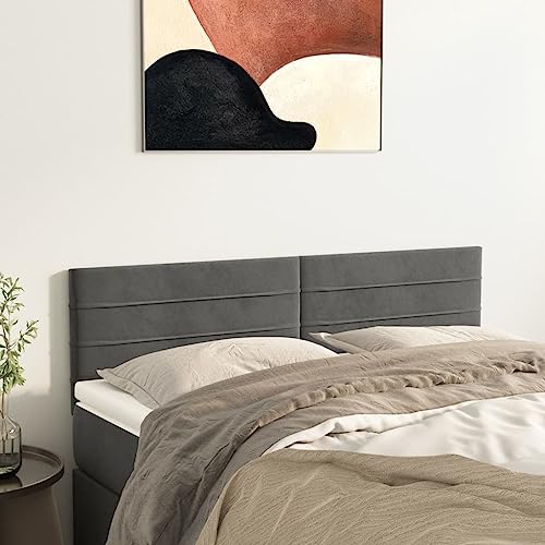 Higsose Kopfteil 2 STK. Höhenverstellbar Ausgezeichnete Rückenunterstützung Multifunktional Innenmöbel Schlafzimmerdekoration Praktisches Design Dunkelgrau 72x5x78/88 cm von Higsose