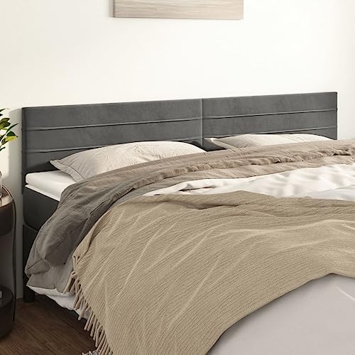 Higsose Kopfteil 2 STK. Höhenverstellbar Ausgezeichnete Rückenunterstützung Multifunktional Innenmöbel Schlafzimmerdekoration Praktisches Design Dunkelgrau 80x5x78/88 cm von Higsose