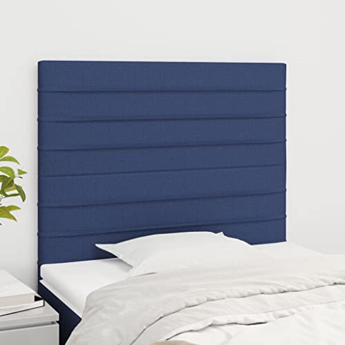 Higsose Kopfteil 2 STK. Höhenverstellbar Betthaupt Ausgezeichnete Rückenunterstützung Multifunktional Innenmöbel Schlafzimmerdekoration Praktisches Design Blau 80x5x78/88 cm von Higsose