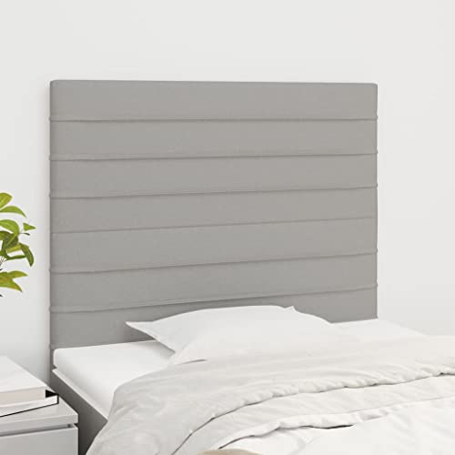 Higsose Kopfteil 2 STK. Höhenverstellbar Betthaupt Ausgezeichnete Rückenunterstützung Multifunktional Innenmöbel Schlafzimmerdekoration Praktisches Design Hellgrau 100x5x78/88 cm von Higsose