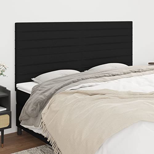 Higsose Kopfteil 4 STK. Höhenverstellbar Betthaupt Ausgezeichnete Rückenunterstützung Multifunktional Innenmöbel Schlafzimmerdekoration Praktisches Design Schwarz 80x5x78/88 cm von Higsose