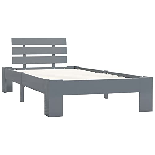 Higsose Massivholzbett Grau Kiefer 100x200 cm Bettrahmen Bed Frame Bettgestelle Bettrahmen Paletten Bett Daybed Metallrahmenbett Bettrahmen & Lattenroste von Higsose