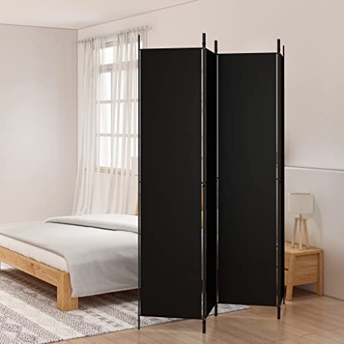 Higsose Paravent Room Divider Schwarz 200x220 cm Stoff Multifunktional Trennwand Privacy Screen Raumteiler Indoor Dekorative Sichtschutz Schlafzimmer Hintergrundwand Privaten Ankleidebereich von Higsose