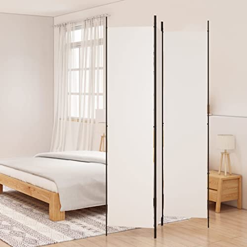Higsose Paravent Room Divider Weiß 150x220 cm Stoff Multifunktional Trennwand Privacy Screen Raumteiler Indoor Dekorative Sichtschutz Schlafzimmer Hintergrundwand Privaten Ankleidebereich von Higsose