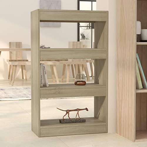 Higsose Sonoma-Eiche 60x30x103 cm Bücherregal/Raumteiler Holzwerkstoff Industrial Standregal Bücherregal Vielseitige Regal Bücherregale Regal Vitrinenschrank Wohnzimmer Möbel Raumtrenner Holz von Higsose