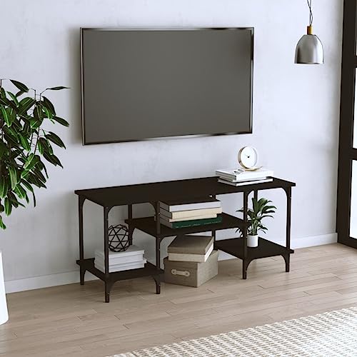 Higsose TV-Schrank 102x35x45,5cm Schwarz,Holzwerkstoff,Stahl,Modernen Medienschrank,Robuste TV Sideboard,Moderne TV Möbel,Regal Schrank,HiFi-Schrank,Fernseher Tisch Modern von Higsose