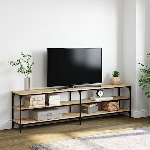 Higsose TV-Schrank 180x30x50cm Sonoma-Eiche,Holzwerkstoff,Metall,TV-Wandschrank,Stauraumschrank,Modernen Medienschrank,Moderne TV Möbel,Holzwerkstoff Gefertigte Bücherregal,HiFi-Schrank von Higsose