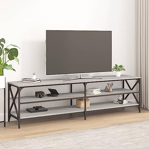 Higsose TV-Schrank 180x40x50cm Grau Sonoma,Holzwerkstoff,Eisen,Fernseher Tisch Modern,TV Unterschrank,Wohnzimmer Vitrine,HiFi-Schrank,Fernsehschrank Wird,Stauraumschrank,Beistellschrank von Higsose