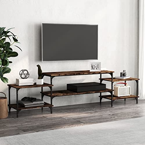 Higsose TV-Schrank 197x35x52cm Räuchereiche,Holzwerkstoff,Stahl,Robuste TV Sideboard,Wohnzimmer Möbel,Moderne TV Möbel,HiFi-Schrank,Terrassenschrank,Holzwerkstoff Gefertigte Bücherregal von Higsose