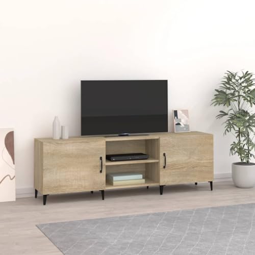 Higsose TV Schrank Fernsehtisch TV Lowboard 150x30x50cm Fernseher Tisch TV Möbel TV Table TV Kommode TV Stand TV Cabinet FernsehkommodeSonoma-Eiche von Higsose