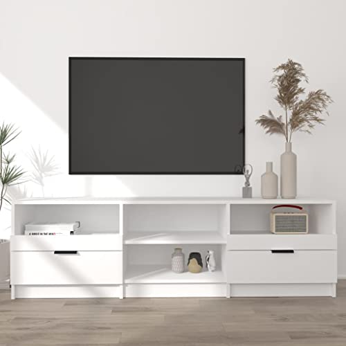 Higsose TV Schrank Fernsehtisch TV Lowboard 150x33,5x45cm Fernsehschrank TV Tisch TV Möbel TV Table TV Kommode TV Stand TV Cabinet Weiß von Higsose