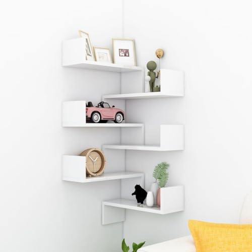 Higsose Wandregal Wohnzimmer 40x40x50 cm Büroregale 2 STK. Bücherregal Eckregalboden Regale Küche Regal Hochglanz Weiß Schwebend für Schlafzimmer Holzwerkstoff mit Mattem Finish Higsose Wandregal Wohnzimmer 40x40x50 cm Büroregale 2 STK. Bücherregal Eckregalboden Regale Küche Regal Hochglanz Weiß Schwebend für Schlafzimmer Holzwerkstoff mit Mattem Finish von Higsose