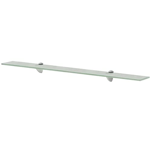 Higsose Wandregal Wohnzimmer Glas 90x20x0,8 cm Hängeregal Schwebend Regal Glas Schwebend für Badezimmer Ablagen Schwebendes Glasregal Mattiertes Weiß Gehärtetes Sicherheitsglas Glasplatte Tisch von Higsose