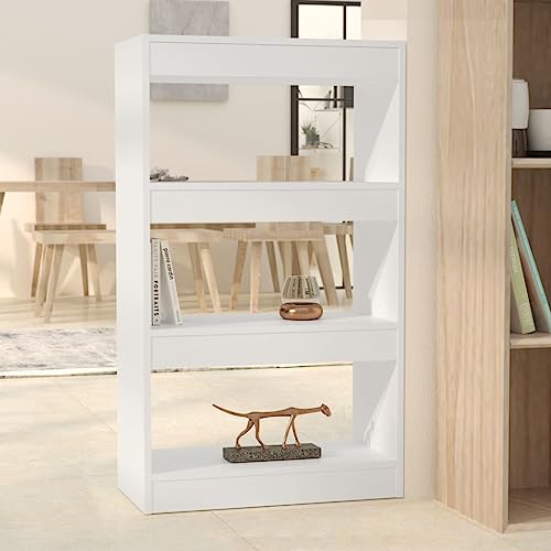 Higsose Weiß 60x30x103 cm Bücherregal/Raumteiler Holzwerkstoff Raumtrenner Holz Bücherregale Regal Industrial Standregal Bücherregal Vielseitige Regal Vitrinenschrank Wohnzimmer Möbel von Higsose