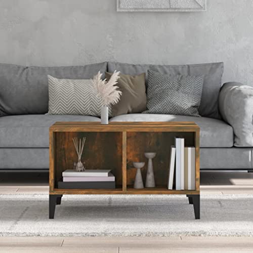 Higsose Wohzimmer Couchtisch 60x50x36,5 cm Wohnzimmertisch Holz Couch Tischchen Modern Couchtisch Angebot Coutschtische Einfach Beistelltisch Coffee Table Stubentisch Räuchereiche von Higsose