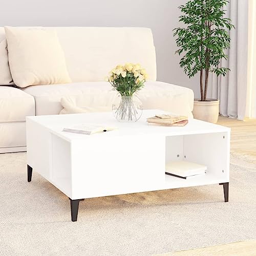 Higsose Wohzimmer Couchtisch 80x80x36,5 cmWohnzimmertisch Holz Couch Tischchen Sofatisch Modern Couchtisch Angebot Coutschtische Einfach Tisch FüR Wohnzimmer Coutisch Weiß von Higsose