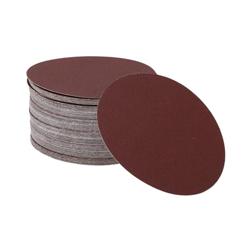 Hihaha 100 Stk Runde Schleifblätter 120 Körnung Haken Und Schlaufe Schleifscheiben Universell Für Autolackierung Holzbearbeitung 125x125mm Aluminiumoxid Rot von Hihaha