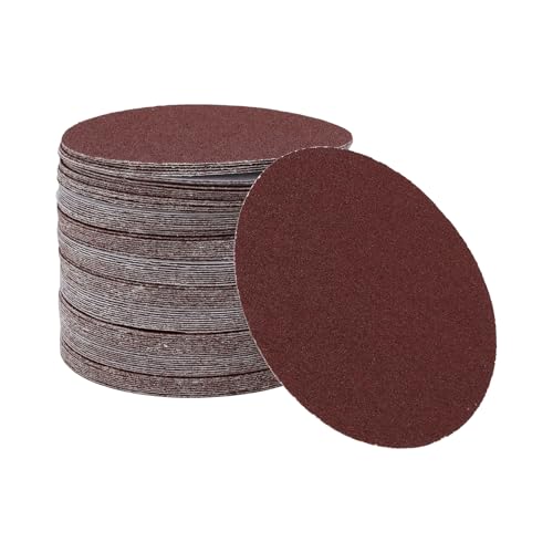 Hihaha 100 Stk Runde Schleifscheiben 60er Körnung Klettschleifblätter Universell Für Autolackierung Holzbearbeitung 125x125mm Aluminiumoxid Rot von Hihaha