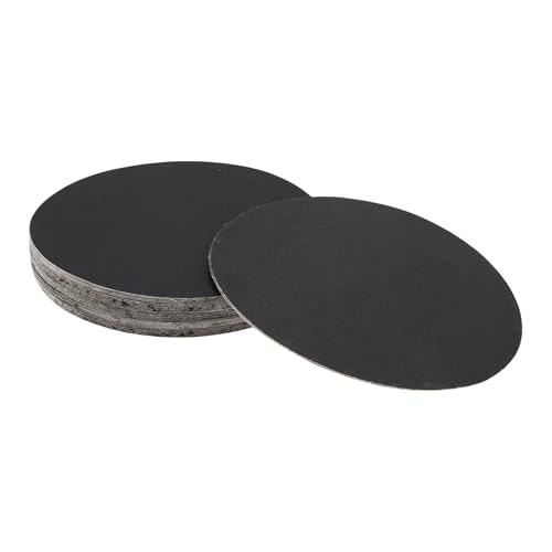 Hihaha 50 Stück runde Schleifscheiben, Körnung 180, universell für Automobil-Nachbearbeitung, 180 x 180 mm, Siliziumkarbid, Schwarz von Hihaha