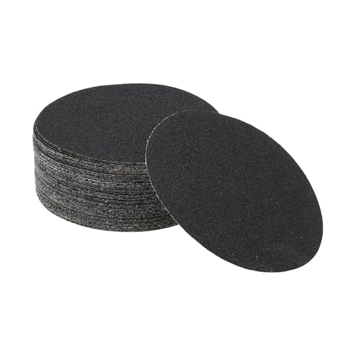 Hihaha 50 Stück runde Schleifscheiben, Körnung 60, universell für Automobil-Nachbearbeitung, 125 x 125 mm, Siliziumkarbid, Schwarz von Hihaha