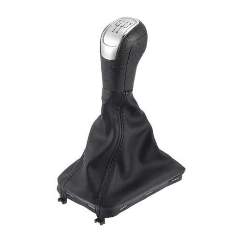 Hihaha Schaltknauf mit Abdeckung für Skoda 3T 2008-2012 / Vorderer Schaltknauf/Strapazierfähiges Kunststoff-Kunstleder / 1 Stück Schwarz von Hihaha