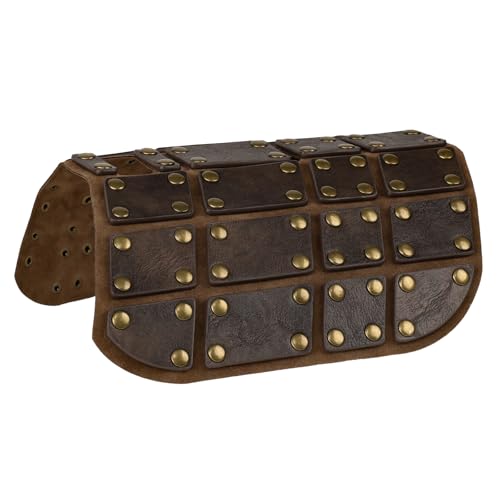 HiiFeuer Mittelalterliches Hundekleidungszubehör aus Kunstleder, austauschbares lustiges Hundekostüm, Mittelalter Ropa para Perro (Dunkelbraun A) von HiiFeuer
