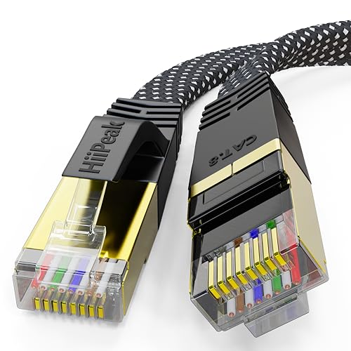 HiiPeak lan kabel 1m cat 8 netzwerkkabel cat 8 ethernet kabel verlegekabel cat 8.1 lan kabel Flach mit 40 GB Nylon Geflochtener HiiPeak lan kabel 1m cat 8 netzwerkkabel cat 8 ethernet kabel verlegekabel cat 8.1 lan kabel Flach mit 40 GB Nylon Geflochtener von HiiPeak