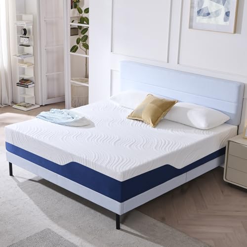 Hiimgo King-Matratze (150 x 200 x 25 cm) – 25 cm mittelfeste Memoryschaum-Matratze mit geschnitztem Strickbezug zur Linderung von Druck- und Rückenschmerzen von Hiimgo