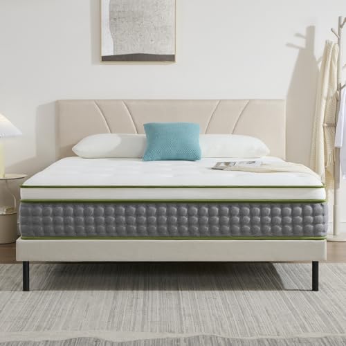 Hiimgo Kleine Doppelmatratze, Hybrid-Taschenfederkern und Memory-Schaum-Matratze, 26,9 cm kleines Doppelbett, mittelfest mit atmungsaktivem Strick und Linderung von Rückenschmerzen, 120 x 190 x 27 cm von Hiimgo