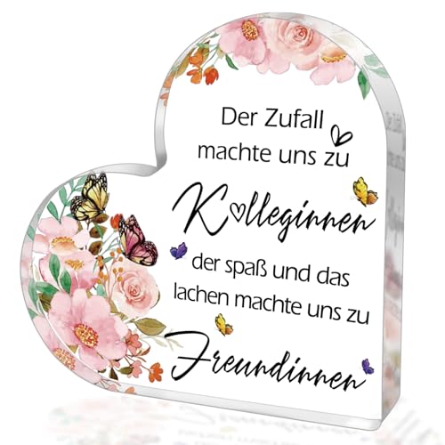 Hiipeefeel Abschiedsgeschenk Kollegen Jobwechsel, Herzförmiges Acryl Heimat Dekoration, Kleines Abschied Dankeschön Geschenke für Kollegen Kollegin Arbeitskollegin von Hiipeefeel