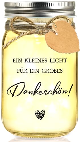 Hiipeefeel Dankeschön Geschenke Klein, LED Flaschenlicht, Danke Geburtstag Geschenk für Frauen Mama Oma Freundin Lehrerin Erzieherin Abschiedsgeschenk Kollegin kollegen von Hiipeefeel