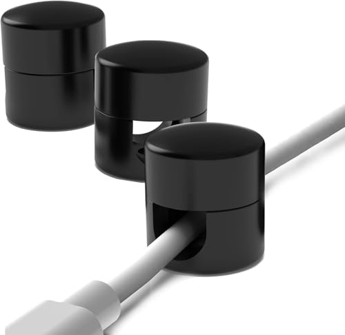 Kabelverankerungen für Schreibtischorganisation Gun Metal Wire Snap, Charger Cable Management Clips, Aluminium-Kabel-Organisatoren, Stromkabel-Halterung (Schwarz) von Hikaka