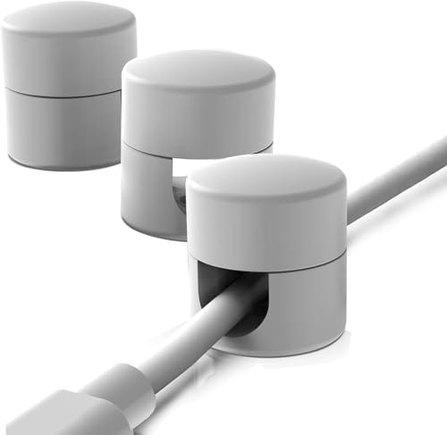 Kabelverankerungen für Schreibtischorganisation Gun Metal Wire Snap, Charger Cable Management Clips, Aluminium-Kabel-Organisatoren, Stromkabel-Halterung (Weiß) von Hikaka