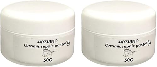 Reparieren von Rissen auf Keramik, Keramikfliesen-Reparaturpasten-Kit, Fliesenreparaturmittel-Kleber, Fliesenreparaturmittel, Keramikpasten-Fliesenkleber, starker Klebstoff (50g+50g) von Hikaka
