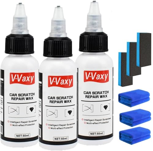 Ultimativer Lackrestaurator, V-Vaxy Auto Kratzer Reparatur Wachs, Auto Polieren Lack Restorer, Auto Kratzer Entferner für tiefe Kratzer, Polieren & Wachsen Kits (3 set) von Hikaka