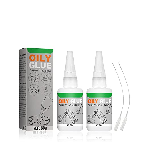 Universal-Sekundenkleber, 50g mit Pipette, Schweißen von hochfesten, Super öligem Kleber, mächtiger Sofortkleber für Harz, Keramik, Metall, Glas (2 Stück) von Hikaka