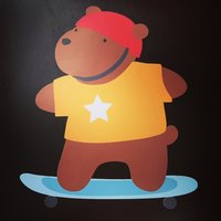 Süße Skateboard Bär Wand Aufkleber - Kinderzimmer Wandaufkleber Kinder Baby Wanddekoration Wandtattoo von Hikaru811