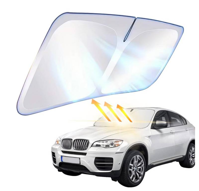 Hikity Frontscheibenabdeckung Kfz-Universal-Windschutzscheibenvisier faltbar, (kühle Isolierung), L×B: 145cm×80cm von Hikity