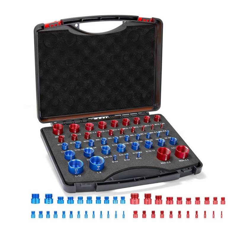 Hikity Nivellierkeil Gewindeprüfer-Set Gewindeprüfset für Muttern und Schrauben 44tlg, (44-St), Standard-Gewindedetektor für Zoll- und metrische Gewinde von Hikity