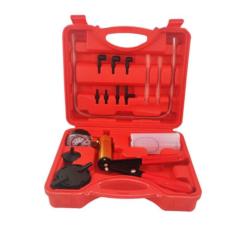Hikity Reparatur-Set KFZ Vakuumpumpe Set Bremsenentlüfter Unterdruckpumpe Druckprüfer, Vakuumpumpen, Bremse Pumpe Druckprüfer von Hikity