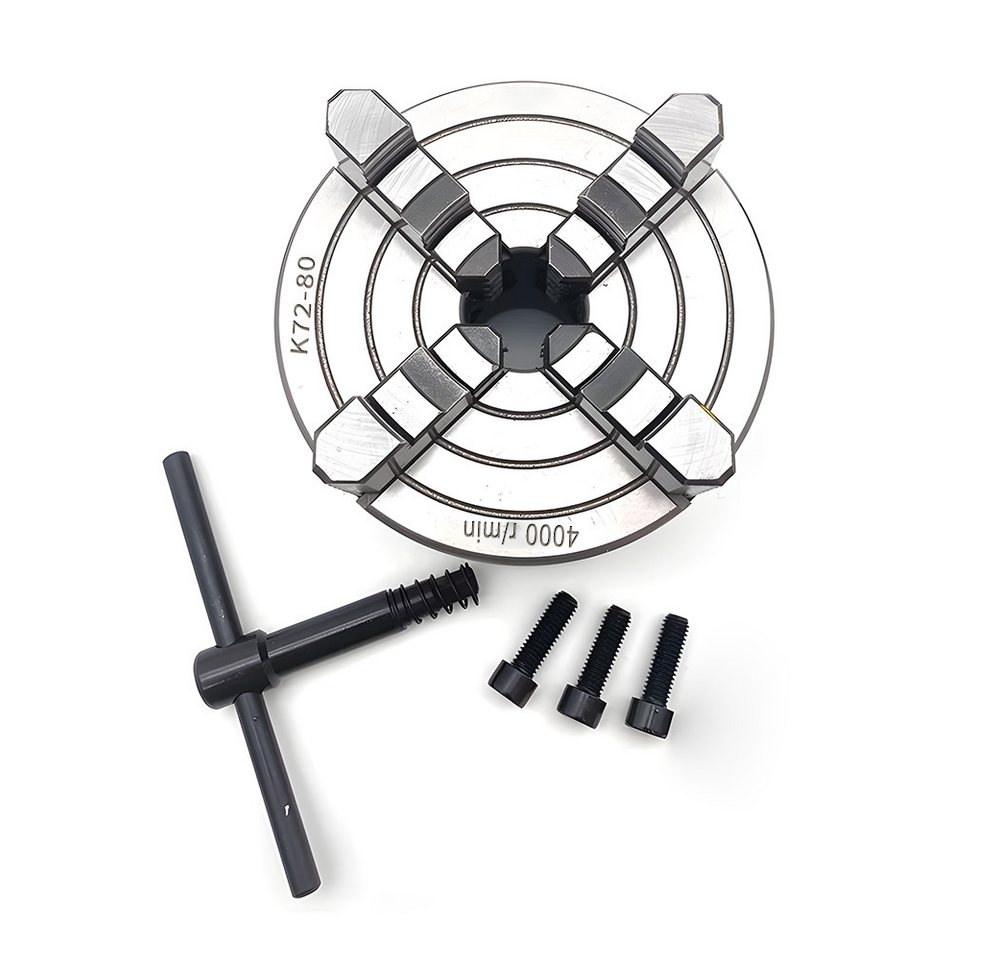 Hikity Schraubzwinge 4-Backen-Drehfutter Selbstzentrierend Stahl, (1 St) von Hikity