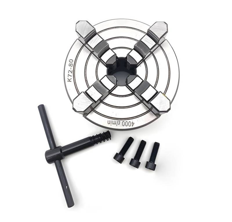 Hikity Schraubzwinge 4-Backen-Drehfutter Selbstzentrierend Stahl, (1 St) von Hikity