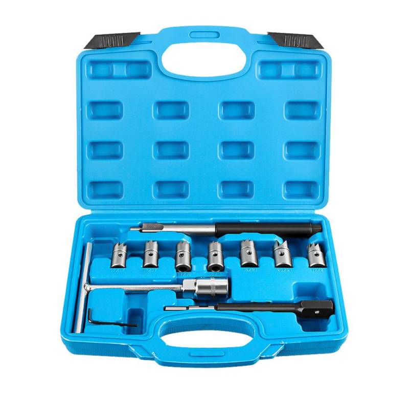 Hikity Werkzeugkoffer Werkzeugset Diesel Injektor Dichtsitz Fräser Set 11tlg (11 St) von Hikity