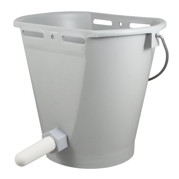 HIKO Kälbereimer TK-9 Liter, GRAU, Tränkeeimer für Kälber mit Sauge... von Hiko